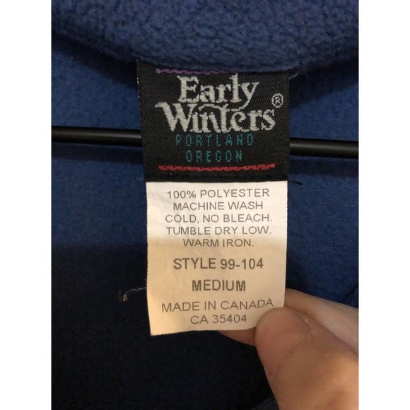Vintage Early Winters Fleece Jacket Women’s Size Medium 3/4 Zip Blue - Picture 2 of 3